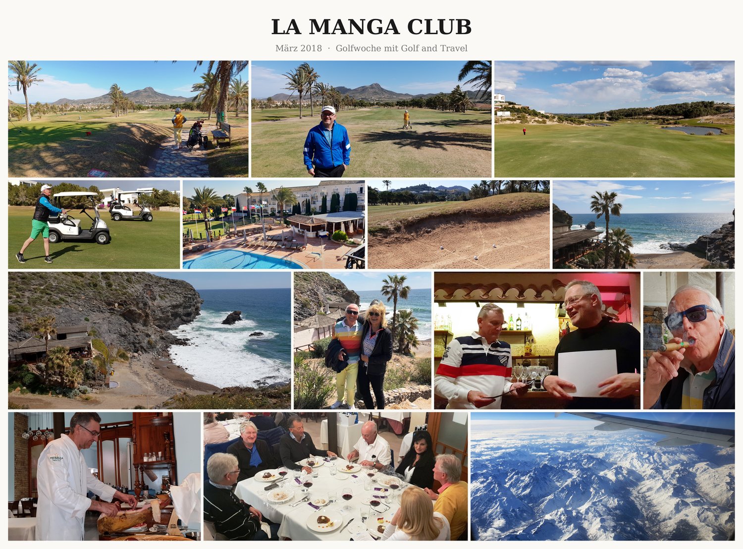 Fotocollage La Manga Club Golfwoche März 2018